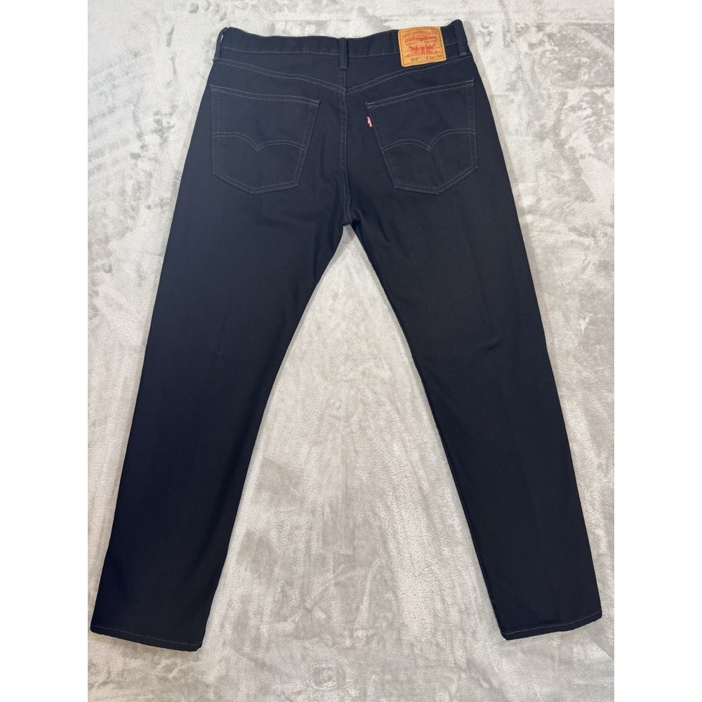 Levis 505 Jeans Mens 36x34 Black Regular Straight Mid Rise Zip Fly Y2K Denim